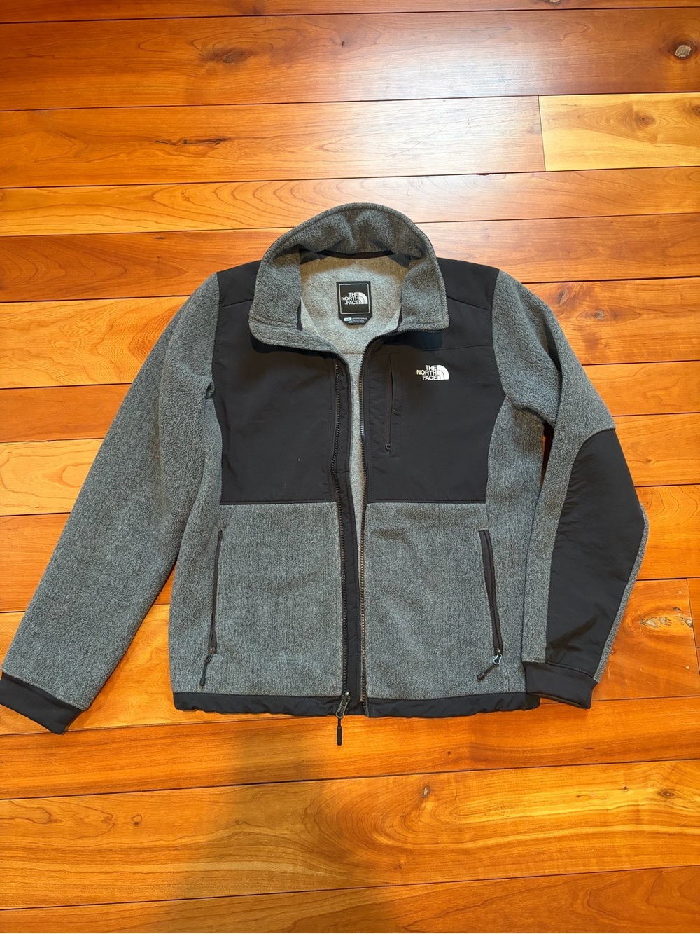 The North Face Gray and Black Teddy Fleece Jacket